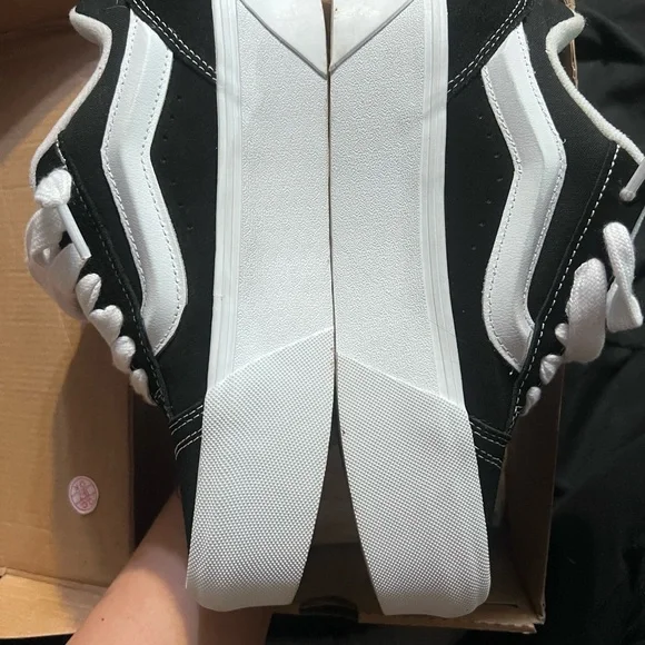Vans Black and White Platform Old Skool Sneakers - Picture 4 of 5